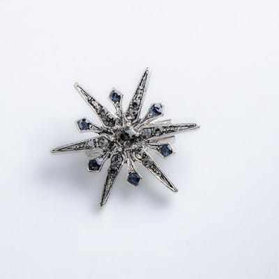 Broche étoile en métal et cristal pour homme, accessoire de costume, de corsage, de robe, de col, bijoux de luxe pour femme gray