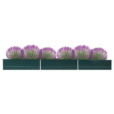 vidaXL - Plantenbak - verhoogd - 480x80x45 - cm - gegalvaniseerd - staal - groen