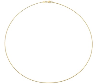 Glowketting - double - messing geel verguld - omega 1 mm - rond - 45 cm