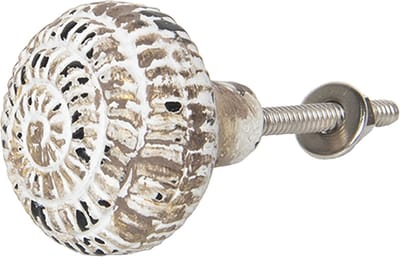 Clayre & Eef Deurknop Ø 4 cm Bruin Beige Metaal