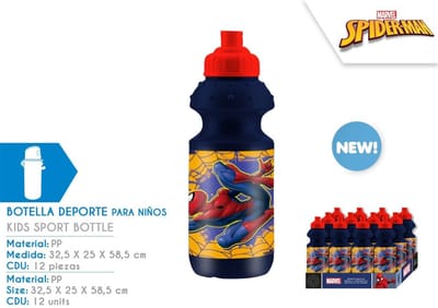 Marvel Spider-man Bidon - Sportfles - Drinkfles - 350 ml. - Schoolfles - Spiderman - 1 Stuks