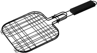 BBQ Collection Hamburgerrek - 20 x 20 cm - staal - zwart - antiaanbaklaag - hamburger grill