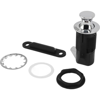 Serrure de Meuble Alliage de Zinc ABS Sécurisé Rond Encastré Pousser pour Ouvrir Serrure pour Tiroir de Classement Placard Boîte aux Lettres Meuble de Camping-car Chrome gray