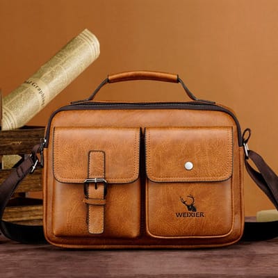 WEIXIER Messenger Bag Heren Pu lederen handtas Mannelijke reispad Schoudertas voor heren Kantooraktentas Totes One size
