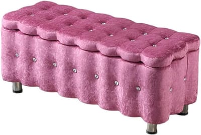 Opbergkruk - Poef Voetenbank - Extra zitplaats - Verborgen opbergruimte - 60x40x40cm - Paars