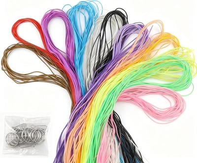 200 Stuks Regenboog Elastisch Touw, Perfect voor DIY Projecten, Lanyards en Creatieve Accessoires