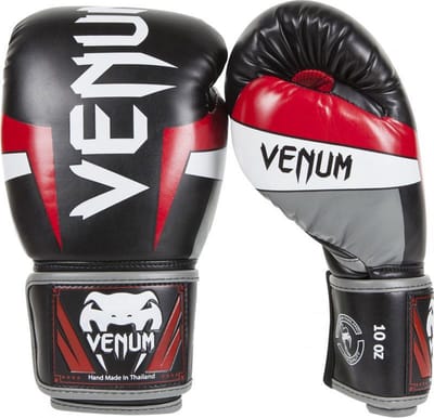 Venum Elite Bokshandschoenen (black/red/grey) - 10 OZ