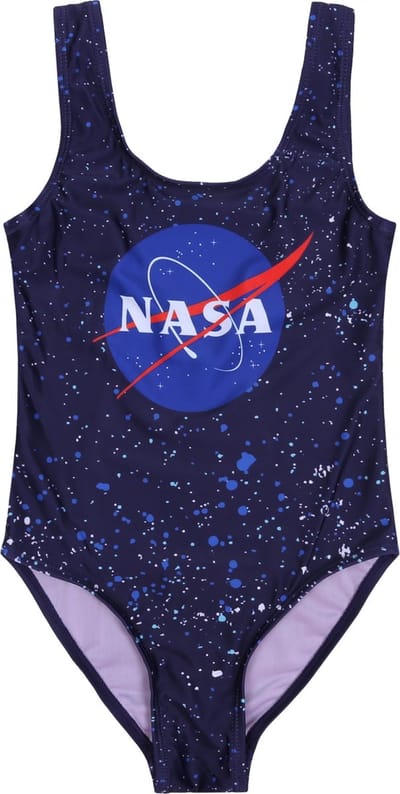 Donkerblauw eendelig badpak met NASA-logo
