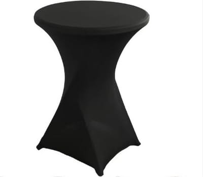 Scoby - 2 x Stretch Statafelhoes - Elegante Statafel Rok - Feestartikelen - Stretch Cocktail Table Cover- Perfect Fit voor 80 cm Tafel - Zwart
