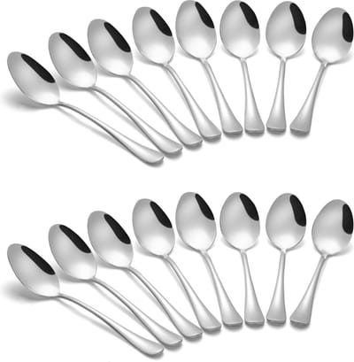 Alheco set van 16 tafellepels - RVS lepels - Soeplepels - 20.3cm - Zilver