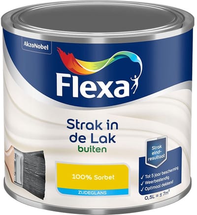 Flexa - Strak In De Lak Buitenlak Zijdeglans - 100% Sorbet - Mengverf - 500 Ml