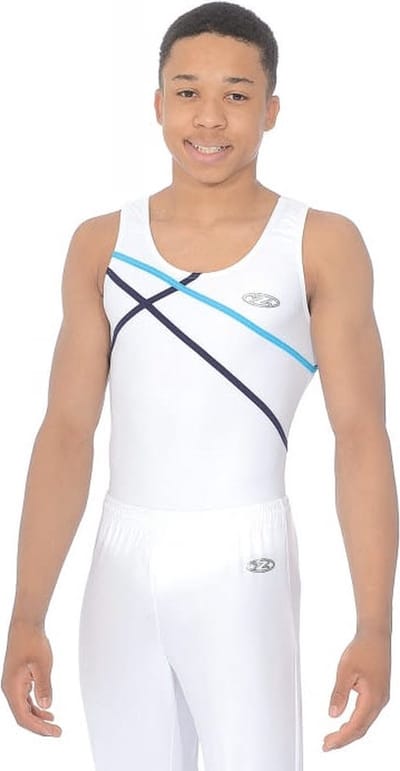 Wit Atlas herenturnpak maat 110-116 jongens gympak witte lycra