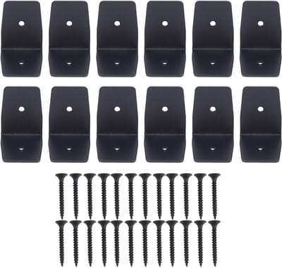 Pergola Hardware Clips - Houtverbinder Beugels - Stevig Monteren - Gegalvaniseerd Staal - 12 Stuks - Zwart