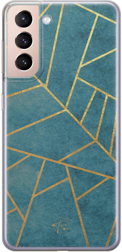 Hoesje geschikt voor Samsung Galaxy S21 Plus - Abstract blauw - Soft Case - TPU - Print - Blauw - Mooie Telefoonhoesjes