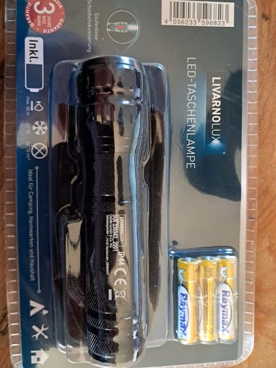 Livarno Lux LED - Zaklamp op batterijen - Zwart - Met draagtas en Heuptasje