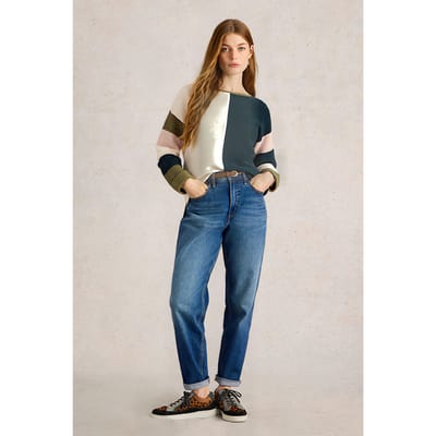 White Stuff Jana Colourblock Jumper Natural Multi Größe: 10 | Strickpullover Outlet | Damen