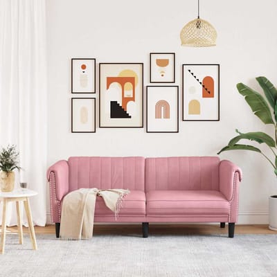 vidaXL - 2-zitsbank - fluweel - roze