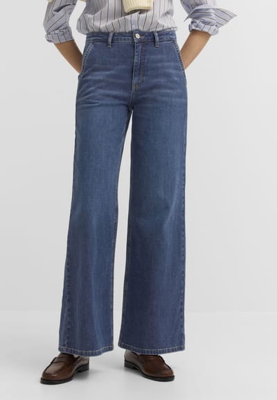 Bugatti Damen Jeans van katoen-stretch met rechte pijpen