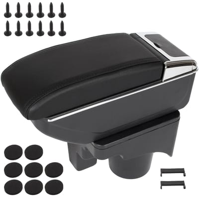 Modecar - Armsteun met Opbergruimte - VW Golf V 2003-2009 - Zwart - Bevestigingskit Inclusief
