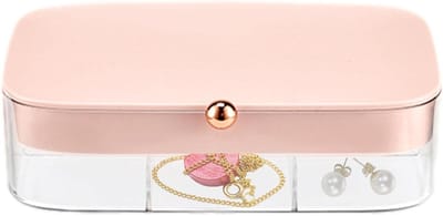 Sieraden Organizer - Opbergdoos Lade - Sieraden Opbergen - Met Deksel 30 Vakken - 17 x 11 cm - Roze