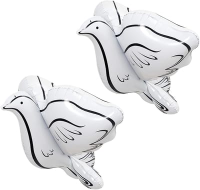 Set van 2 Stuks 4D Witte Duiven Ballonnen voor Feestdecoratie en Bruiloften