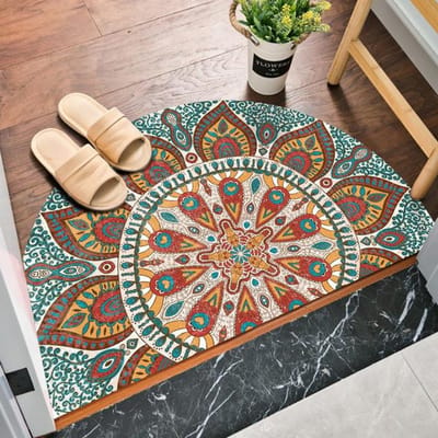 Halfronde Bohemen Tapijt Entree Deurmat Decoraties Antislip Woonkamer Tapijt Zacht Absorberend Wasbare Vloermat Badmatten 60X90CM L