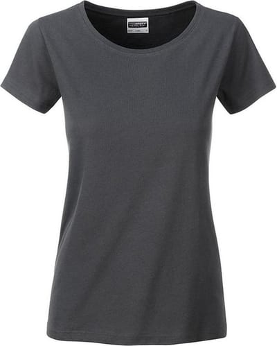 James and Nicholson Dames/dames Basic Organic Katoenen T-Shirt (Grafiet)
