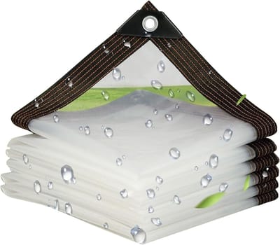 KZQ Transparant Waterdicht Zeil 2x3 Meter Met Versterkte Randen Voor Buitenafdekking