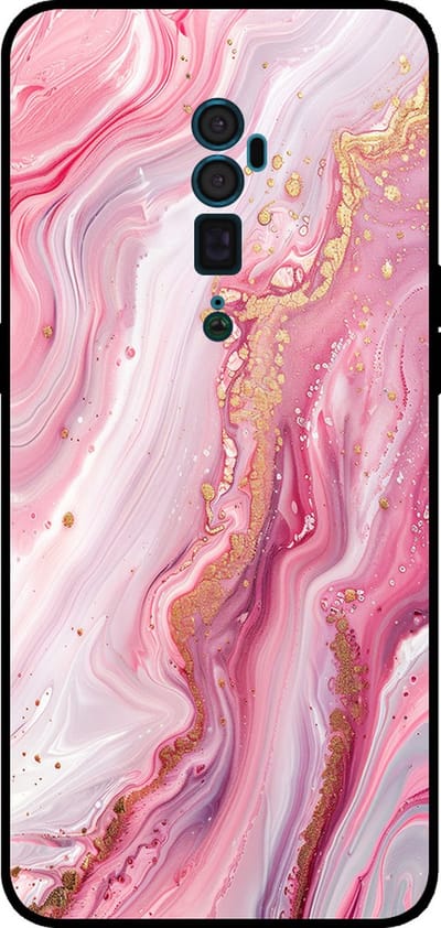 Smartphonica Telefoonhoesje Geschikt voor Oppo Reno 10X Zoom met marmer opdruk - TPU backcover case marble design - Roze geschikt voor Oppo Reno 10x Zoom