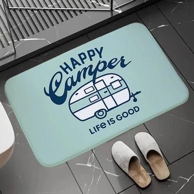 Happy Campers Welkomstmat Vloerdecoratie Tapijt Antislip Makkelijk Schoon te Maken Vloerkleed Woonkamer Thuiswerkplek Wasbare Deurmatten 60*90cm