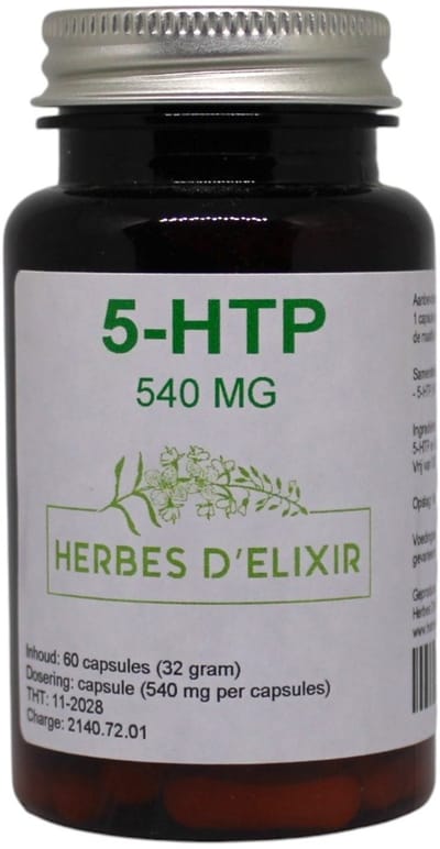 Herbes D'elixir 5-HTP Capsules - 540 mg - Vegan - Ondersteunt Slaap en Ontspanning - 60 capsules