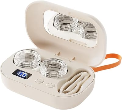 Ultrasoonreiniger voor contactlenzen - Kleine ultrasoonaccessoires voor dagelijkse verzorging, contactlenzenreiniger | geschikt voor gym, kantoor, buiten, hotel, sport en fitness