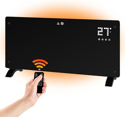 NETTLIFE Elektrische Kachel - 1000W/2000W - Verwarming elektrisch - Convectorkachel met thermostaat - 3 Warmtestanden - Tot 30m2 - Radiator met afstandsbediening - Touchscreen - Timer - Oververhittingsbeveiliging - zwart