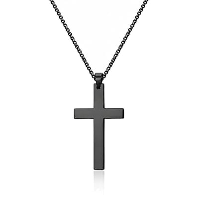 Mendes Kruis kettinghanger Cuban Link Zwart