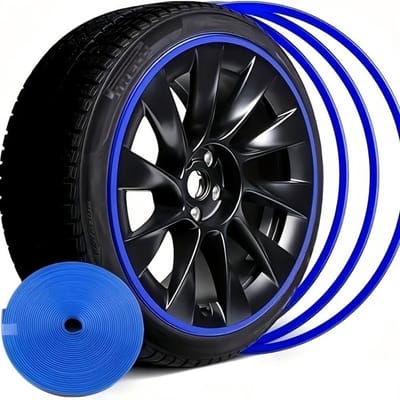 Velgbeschermers Set - Anti-kras Ringen - Bescherming Velgen - Aluminium Legering - 17-inch - Blauw