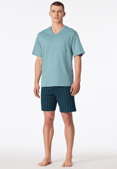 Pyjama korte v-hals borstzak munt patroon - Comfort Essentials 48