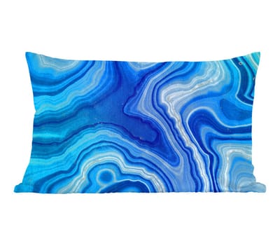 Sierkussens - Kussentjes Woonkamer - 50x30 cm - Marmer - Agaat - Blauw - Stenen