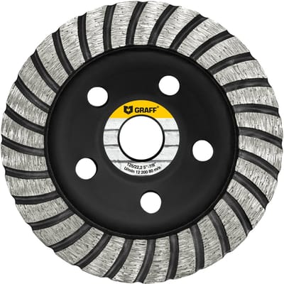 Diamantslijpschijf - Betonschijf Pot - Beton Bewerken - 30 Turbo Segmenten - 125 mm - Grijs