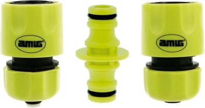 Tuinslang Koppelingsset - 3 Delig met 2 Snelsluitkoppelingen 1/2 Inch en Verbindingsmof - Duurzaam ABS