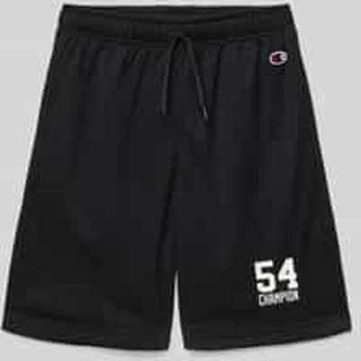 Regular fit sweatshorts met labelprint