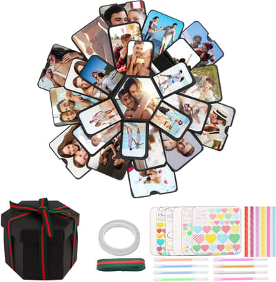 Skynzor - Explosion Gift Box Set - Explosiedoos - Verrassingsdoos - Diy Photo Box - Surprise Box - Fotobox - Hexagon Explosive Box - Explosionbox - Explosie Box - Mystery Box - Unieke Geschenkdoos - Gift voor Valentijn Cadeau, Birthday, Wedding