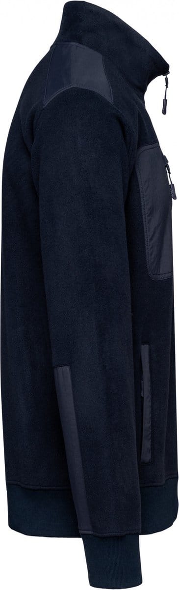 Pullover/Cardigan Unisex 3XL WK. Designed To Work 1/4-ritskraag Lange mouw Navy 100% Polyester