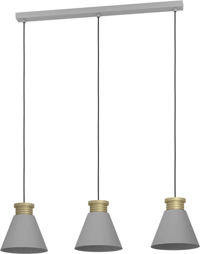 EGLO Twicken Hanglamp - E27 - 92 cm - Grijs|Goud -Staal