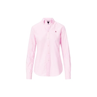 Polo Ralph Lauren Ss22 Katoen Button-Down Kraag Gestreept Lange Mouw Shirt Dames shirts Roze 211743355-005 XS white