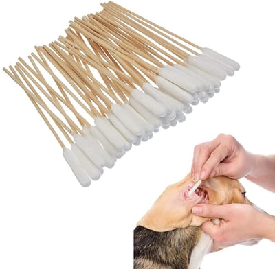 Dailygoods- Katoenen Staven 50 Stuks - Bamboe Wattenstaafjes - Verzorging Honden/Katten - Veiligheid Oorhygiëne - Natuurlijk Katoen - Lengte 10 cm