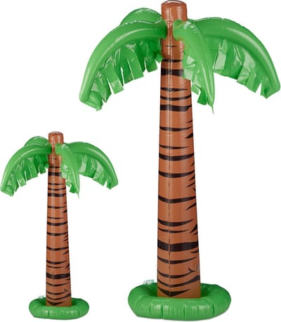 2x opblaasbare palmboom - opblaas palmboom - deco - party - zwembad speelgoed