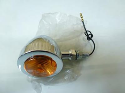 verchroomd knipperlicht, type bullet, 12 V, 10 W, 1 draad, voor custom HD-choppermotoren