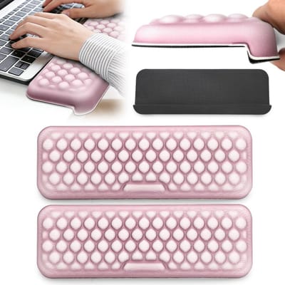 Ergonomische L-vormige polssteun met traagschuim voor toetsenbord, ideaal voor kantoor, gaming en thuiskantoor