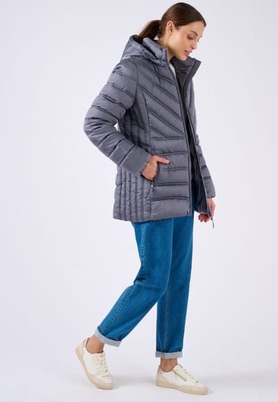 Damart - Stoffen Thermolactyl parka met reliëf - Dames - Grijs - 42-44 (M)