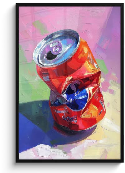 Poster in lijst - Fotolijst 80x120 cm - Posters - Frisdrank - Blik - Paars - Posterlijst zwart - Decoratie - Wanddecoratie woonkamer - Muurdecoratie slaapkamer